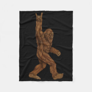 Rock On Bigfoot - Concert Buddy - Hand Drawn Sasqu Fleece Blanket
