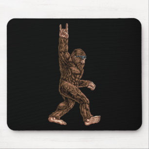 Rock On Bigfoot Sasquatch Loves Rock And Roll Sung Mouse Pad