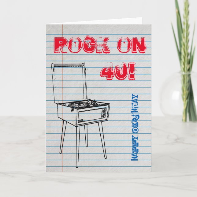 Rock on! Bonne carte 40e anniversaire (Devant)