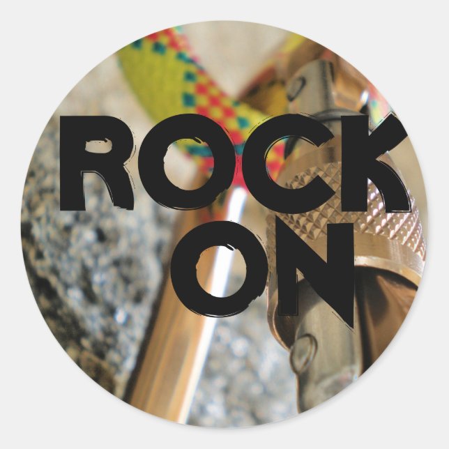 rock on...climbing sticker (Front)