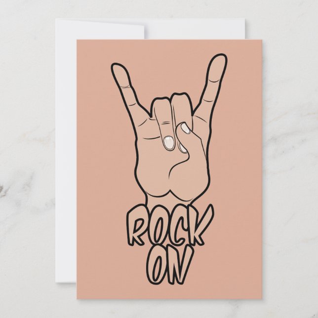 ROCK ON custom colour invitations (Front)