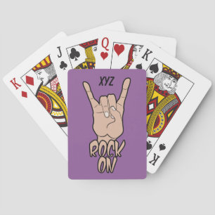 ROCK ON custom colour & monogram playing cards