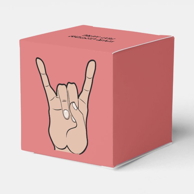 ROCK ON custom favour box (Back Side)