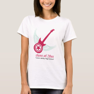 Rock on! Custom Guitar Graduation T-shirt (mauve)