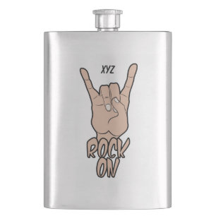 ROCK ON custom monogram flask