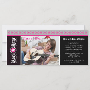 Rock on! Customized Graduation Announcement (pink)