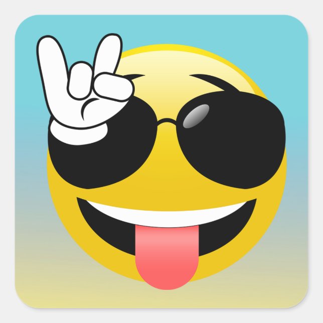 Rock On Emoji Ombre Stickers (Front)