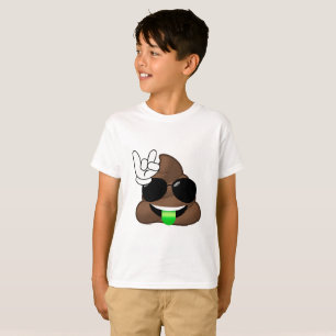 Rock On Emoji Poop T-Shirt