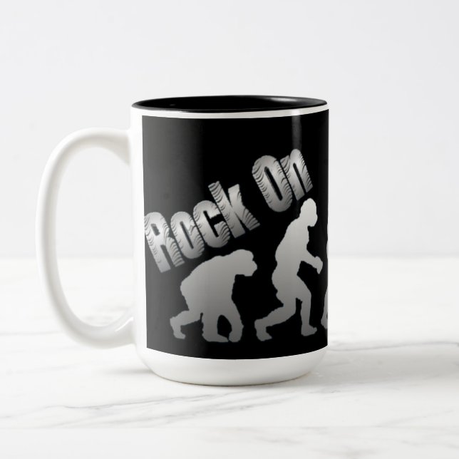 Rock On Evolution Rock Silver Logo Mug (Gauche)