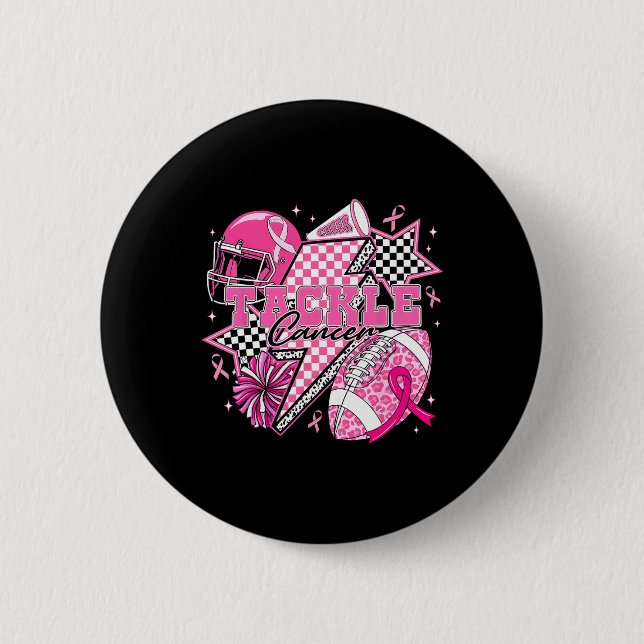 Rock On Halloween Chequered Pattern Skeleton Hand  2 Inch Round Button (Front)