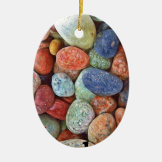 Rock On Multicolored Rocks Ceramic Ornament