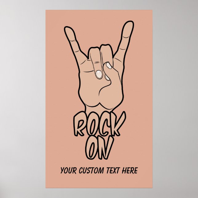 ROCK ON poster couleur personnalisée (Devant)