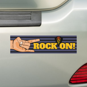 Rock On! Rock and Roll Music Bumper Sticker