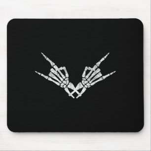 Rock On Rock Star Skeleton Hand Skull Funny Mouse Pad