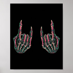 Rock On Rock Star Skeleton Hands - Concert Bynd Gr Poster