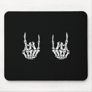 Rock On Rock Star Skeleton Hands Rocker Fun Hallow Mouse Pad