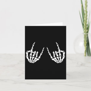 Rock On Rock Star Skeleton Hands Rocker Spooky Hal Card