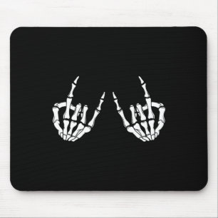 Rock On Rock Star Skeleton Hands Rocker Spooky Hal Mouse Pad