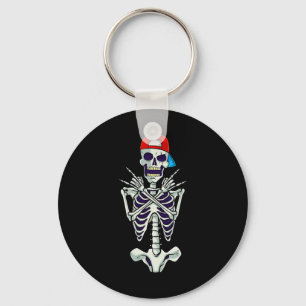 Rock On Rocker Skeleton Hands Costume Funny Hallow Keychain