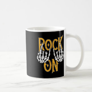 Rock On Skeleton Hands Rock And Roll Metal Concert Coffee Mug