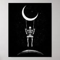 Rock On Skeleton Moon Rock And Roll Men Women Rock