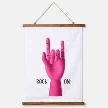 Rock on. Tapisserie murale cadre en bois