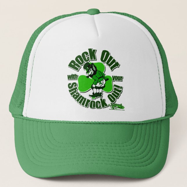 Rock Out With Your Shamrock Out! Trucker Hat (Front)