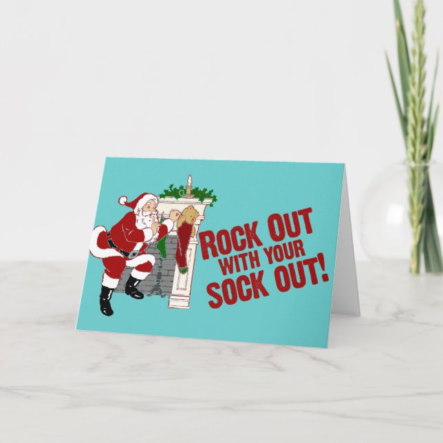 Rock Out WIth Your Sock Out! Holiday Card (Front)