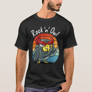 Rock Owl Vintage  Devil Horns   Rock Music T-Shirt