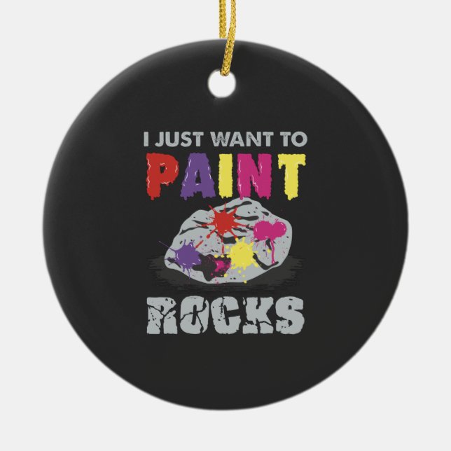 Rock Painting Ceramic Ornament (Front)