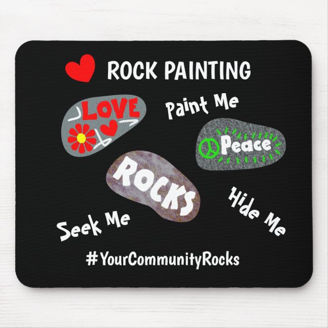 Rock Painting Community Personalized Hashtag Mouse Pad (Front)