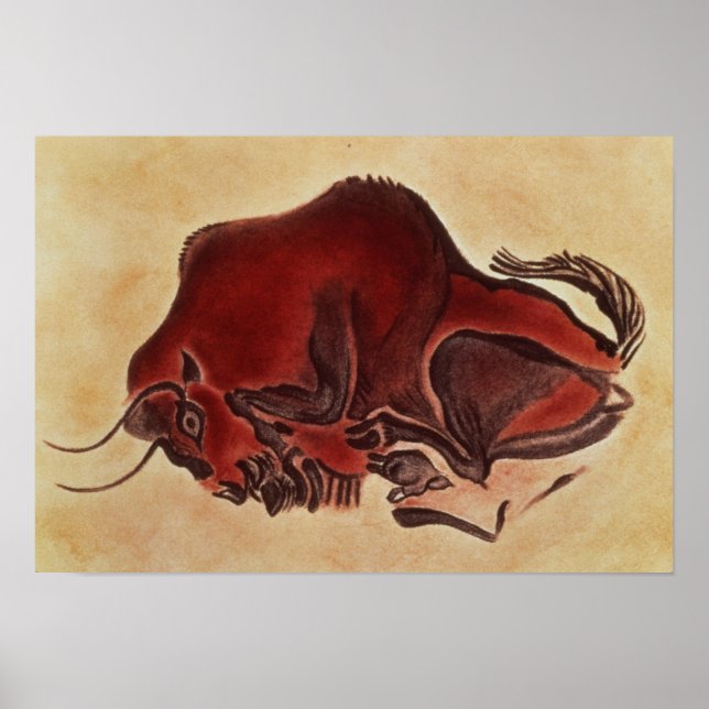 Rock painting of a bison, late Magdalenian Poster (Front)