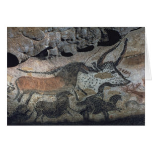 Rock painting of a bull and horses, c.17000 BC (ca