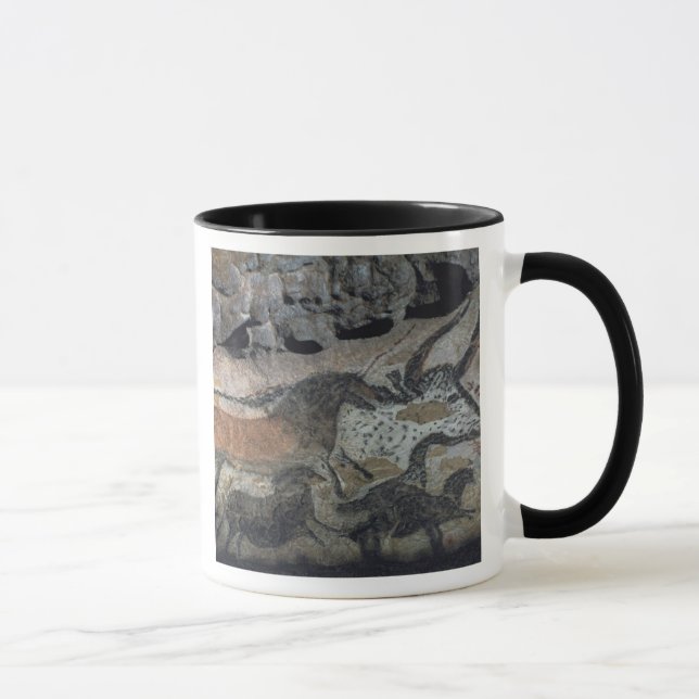 Rock painting of a bull and horses, c.17000 BC (ca Mug (Right)