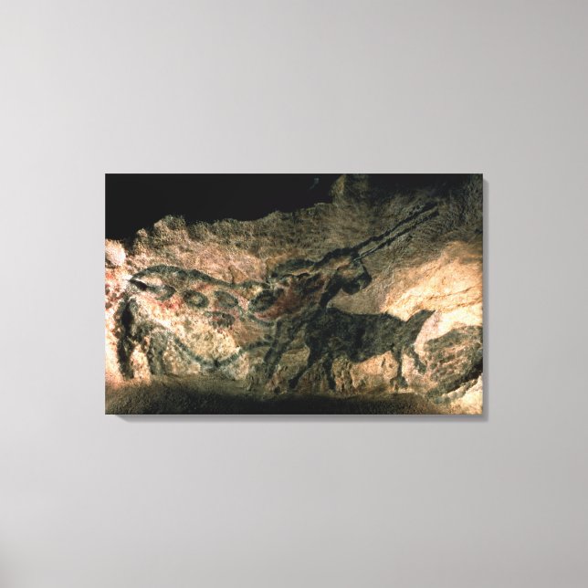 Rock painting of a horned animal, c.17000 BC (cave Canvas Print (Front)