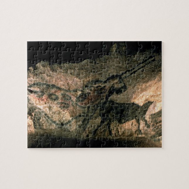 Rock painting of a horned animal, c.17000 BC (cave Jigsaw Puzzle (Horizontal)