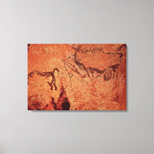 Rock painting of a hunting scene, c.17000 BC Canvas Print