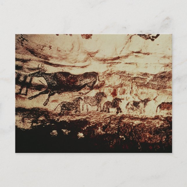 Rock painting of a leaping cow postcard (Front)