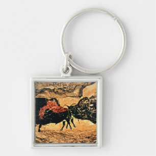 Rock painting of bison, c.17000 BC Keychain