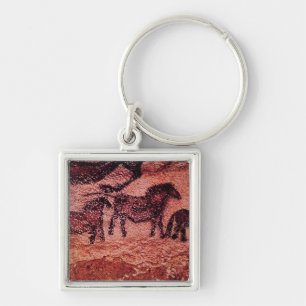 Rock painting of tarpans , c.17000 BC Keychain