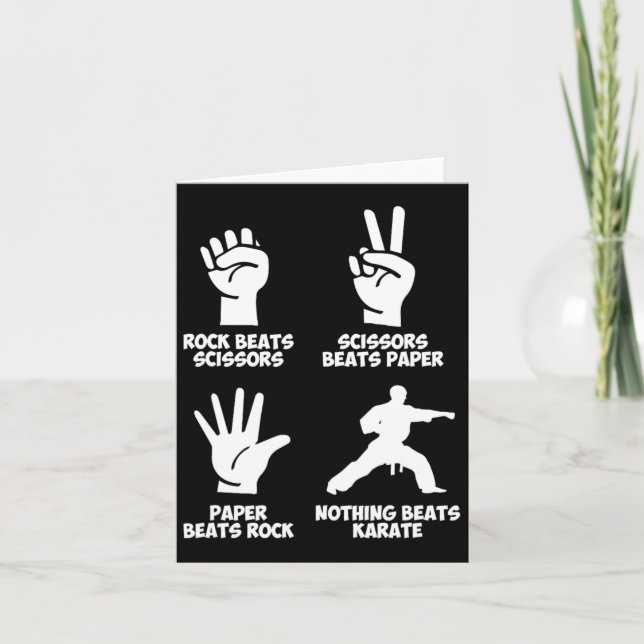Rock Paper Nothing Beats Karate  Card (Front)