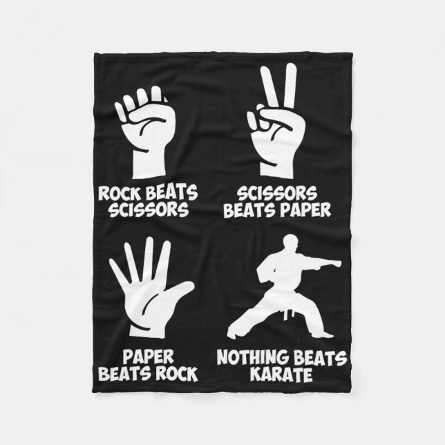 Rock Paper Nothing Beats Karate  Fleece Blanket (Front)