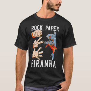 Rock Paper Piranha Whisperer Fish Aquarist Fishke T-Shirt