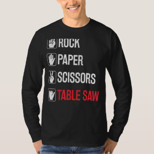 Rock Paper Scissor Table Saw Woodworker Funny Carp T-Shirt
