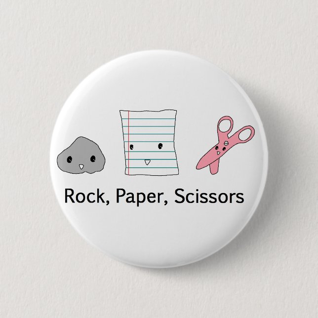 Rock, Paper, Scissors 2 Inch Round Button (Front)