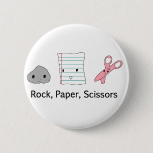 Rock, Paper, Scissors 2 Inch Round Button