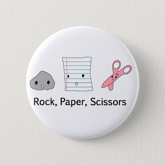 Rock, Paper, Scissors 2 Inch Round Button (Front)