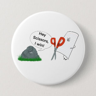 Rock, Paper, Scissors 3 Inch Round Button