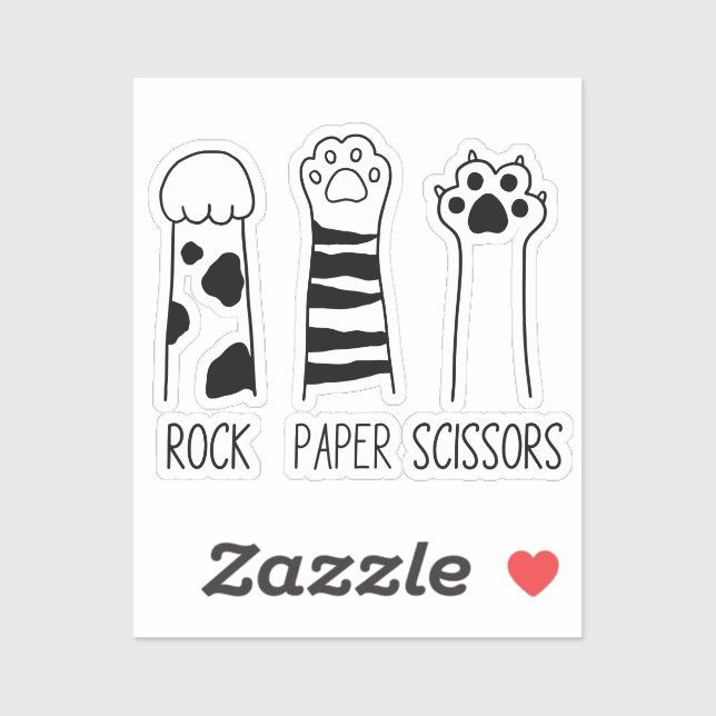 Rock Paper Scissors Adorable Cat Paws Funny (Sheet)