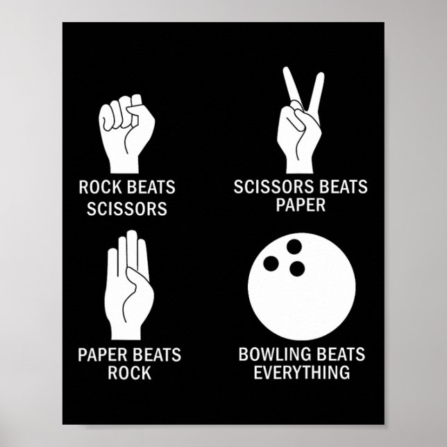 Rock Paper Scissors Bowling Beats Everything Bowle Poster (Front)